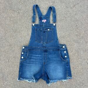 Y2K Juicy Couture Shortalls Denim Jean Cutoff Overalls XL Stretch